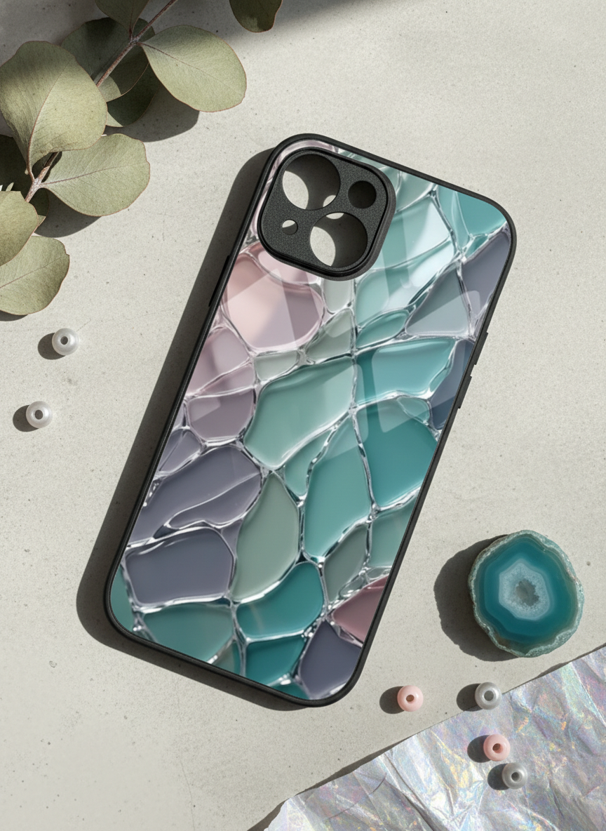 Ocean Glaze Premium Glass Back Cover For iPhone 14-17 Models The Case & Co India