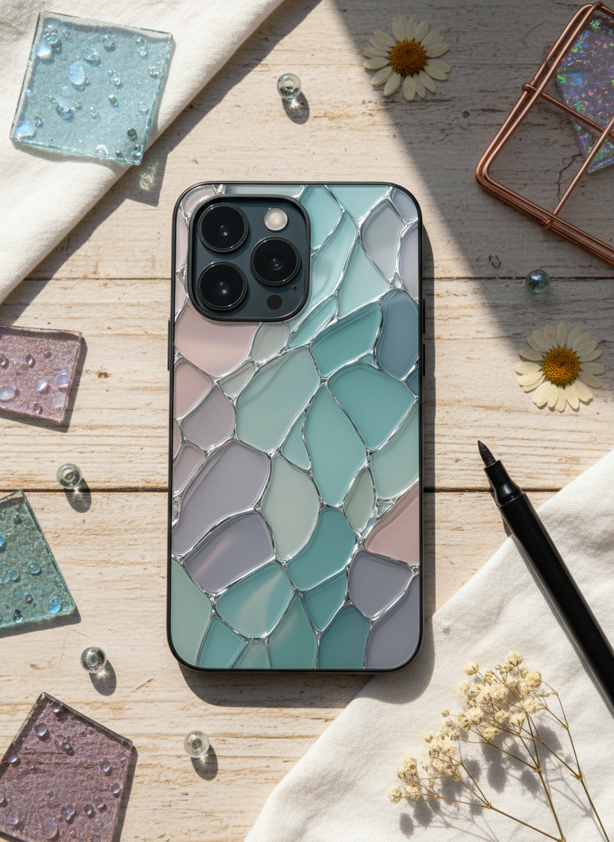Ocean Glaze Premium Glass Back Cover For iPhone 14-17 Models The Case & Co India