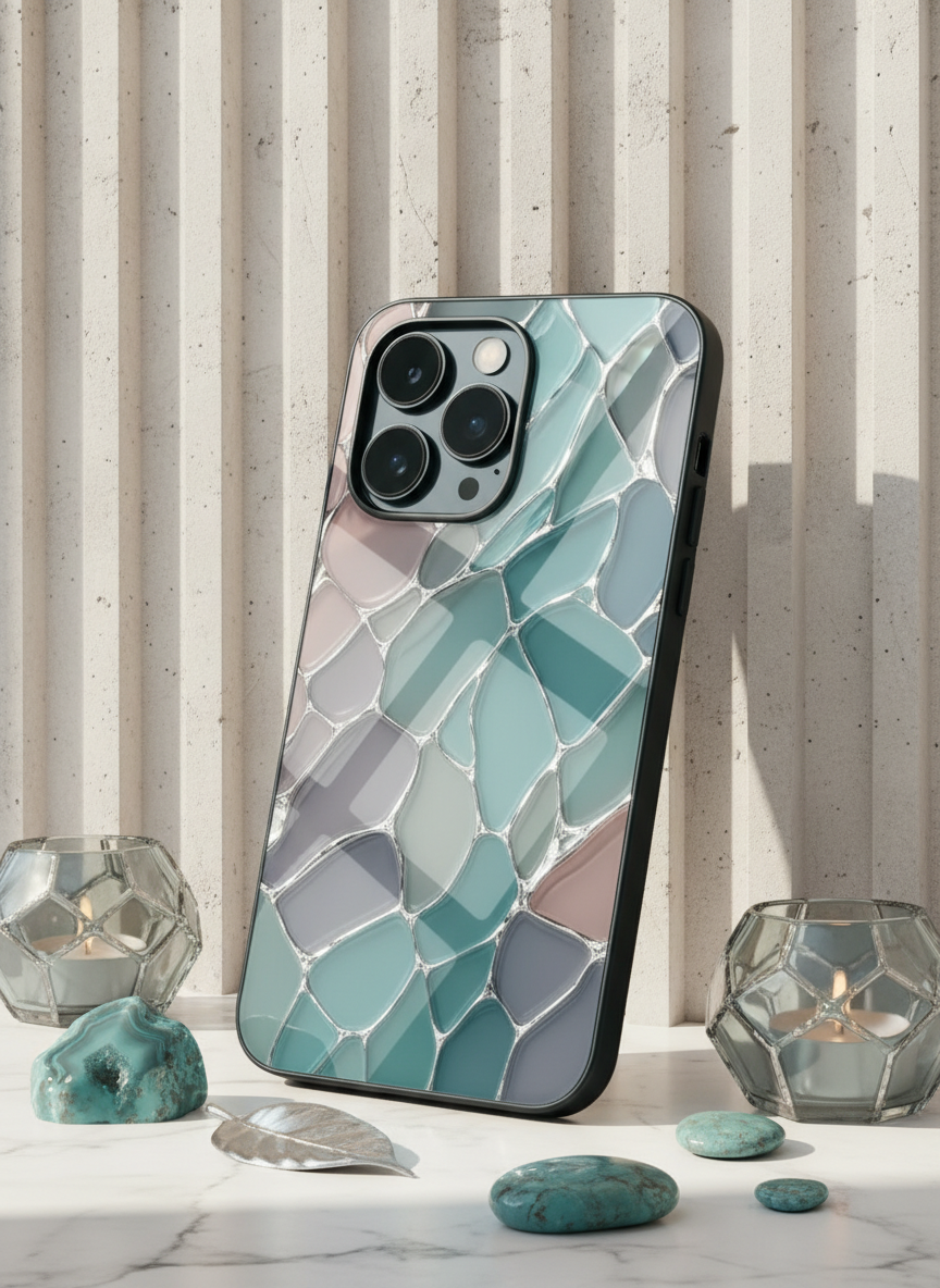 Ocean Glaze Premium Glass Back Cover For iPhone 14-17 Models The Case & Co India