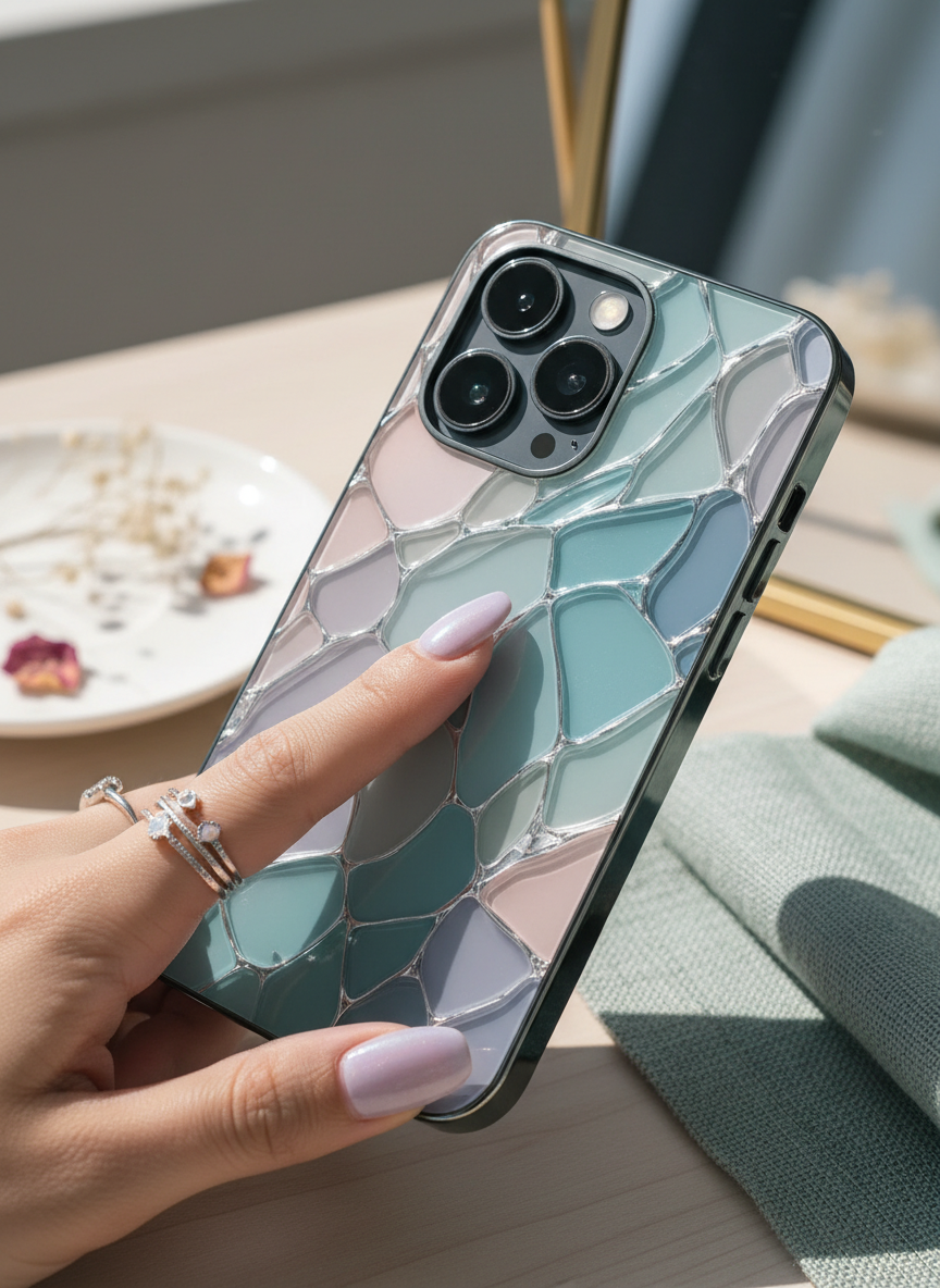 Ocean Glaze Premium Glass Back Cover For iPhone 14-17 Models The Case & Co India