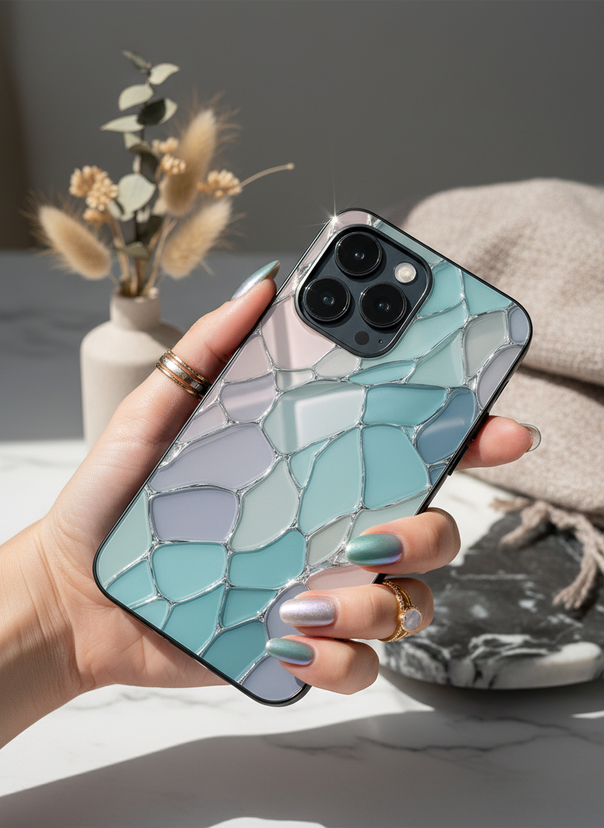 Ocean Glaze Premium Glass Back Cover For iPhone 14-17 Models The Case & Co India