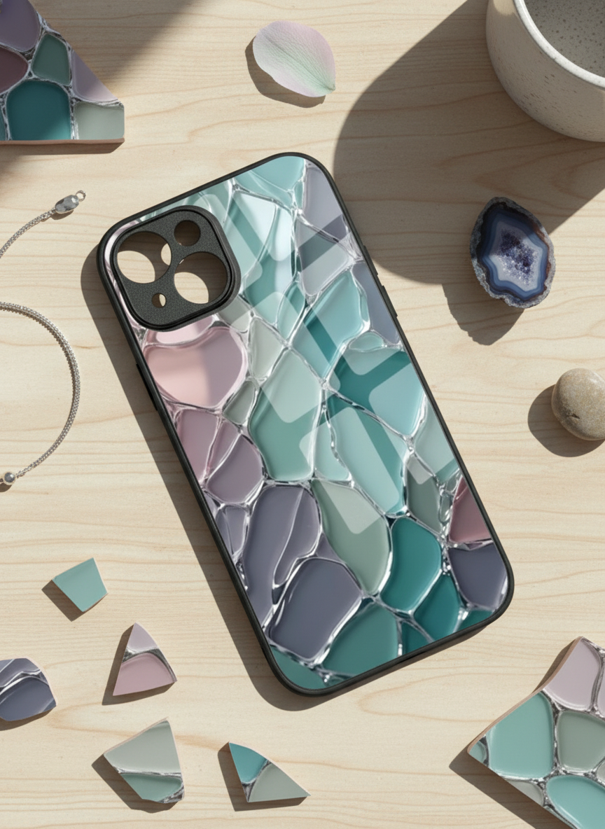 Ocean Glaze Premium Glass Back Cover For iPhone 14-17 Models The Case & Co India