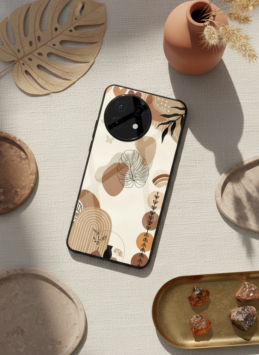 Organic Aura Glass Back Cover For One Plus 13, 12, 11, 10 The Case & Co India