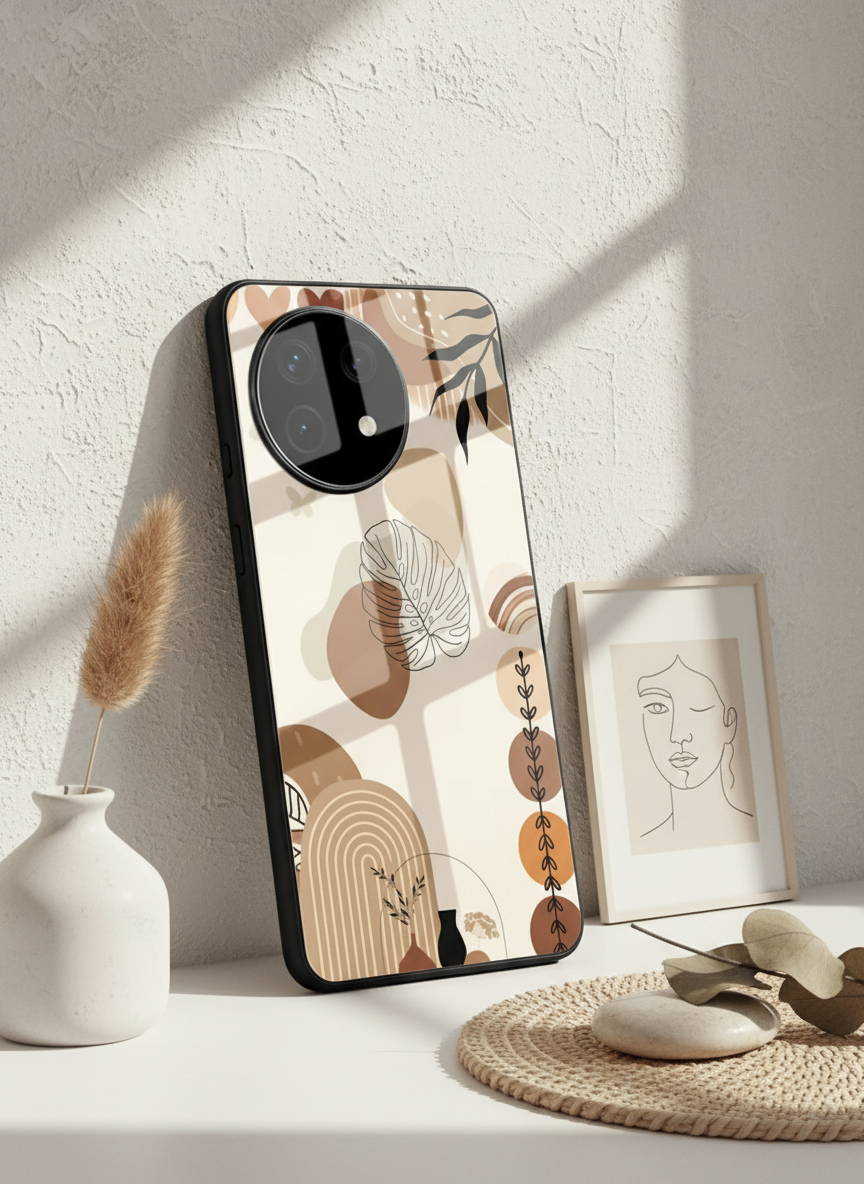 Organic Aura Glass Back Cover For One Plus 13, 12, 11, 10 The Case & Co India