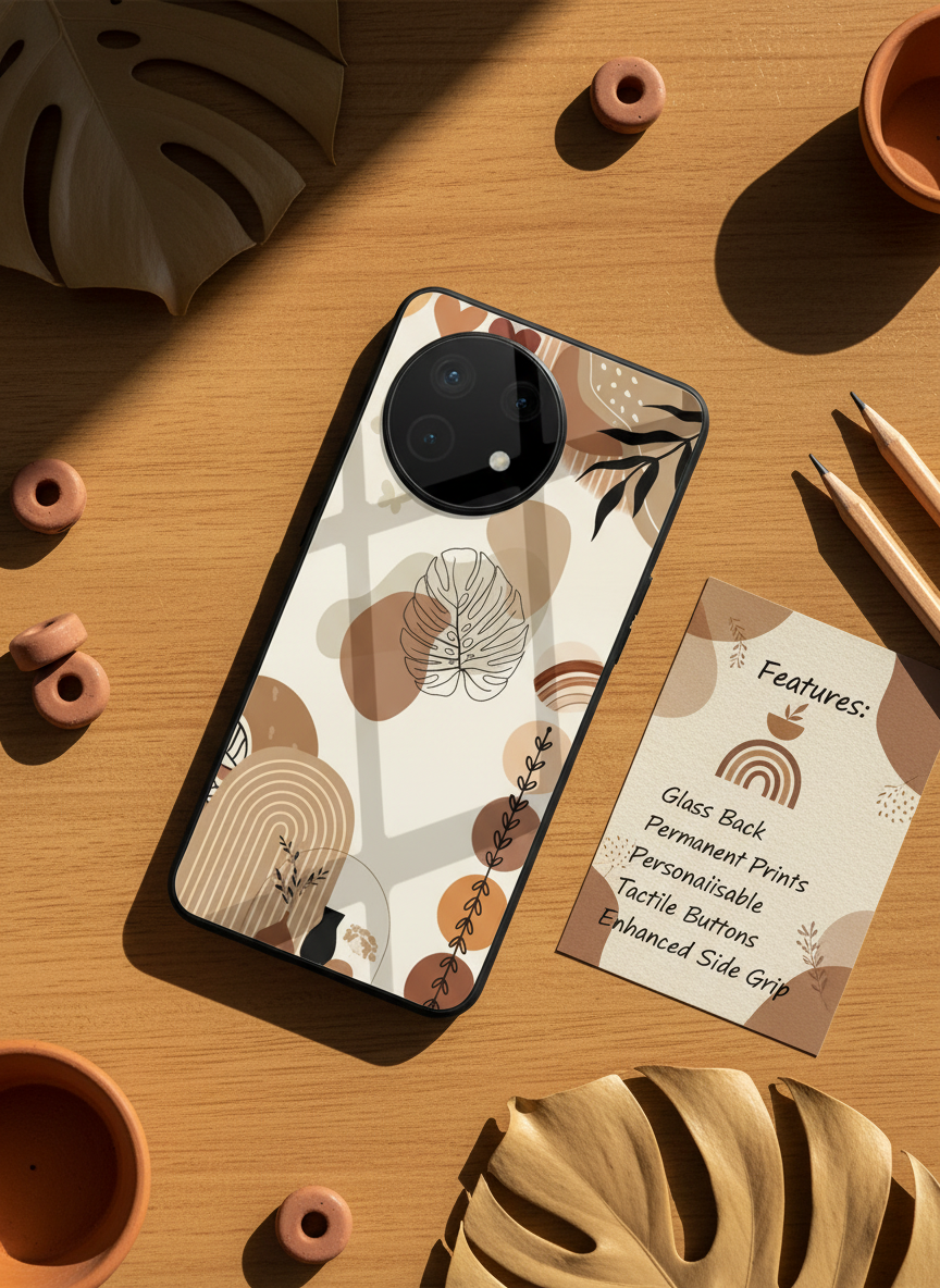Organic Aura Glass Back Cover For One Plus 13, 12, 11, 10 The Case & Co India