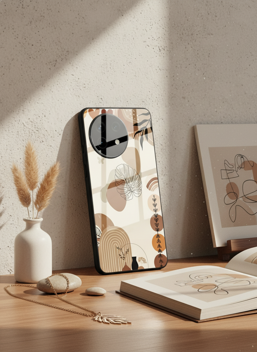 Organic Aura Glass Back Cover For One Plus 13, 12, 11, 10 The Case & Co India