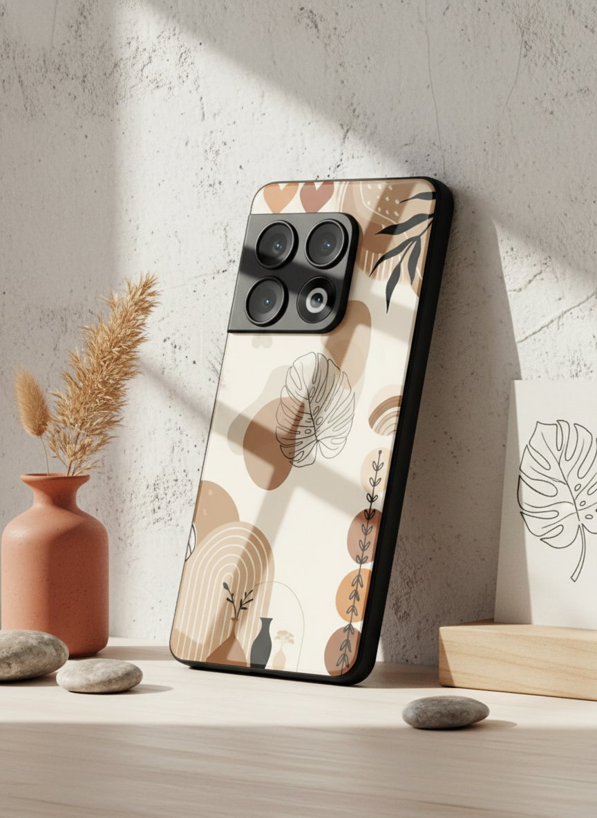 Organic Aura Glass Back Cover For One Plus 13, 12, 11, 10 The Case & Co India