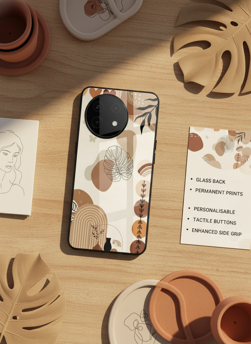 Organic Aura Glass Back Cover For One Plus 13, 12, 11, 10 The Case & Co India