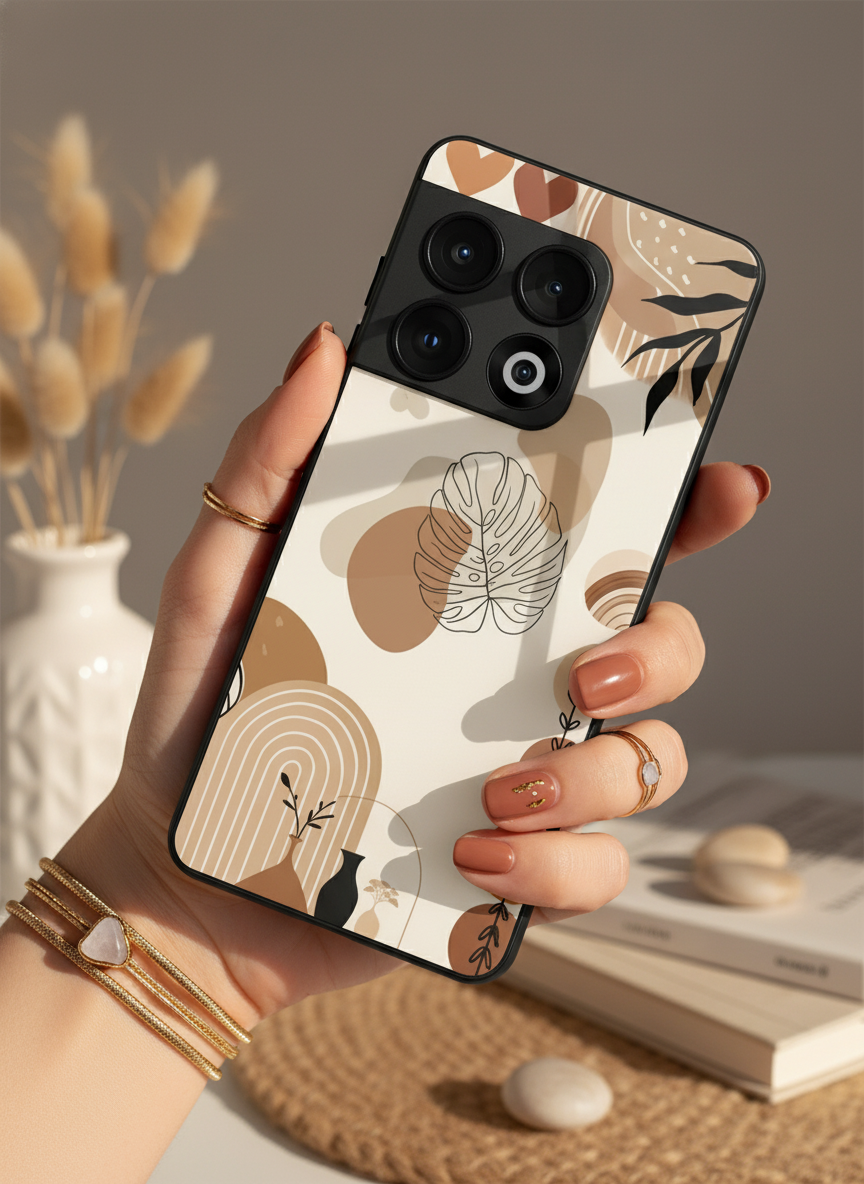 Organic Aura Glass Back Cover For One Plus 13, 12, 11, 10 The Case & Co India
