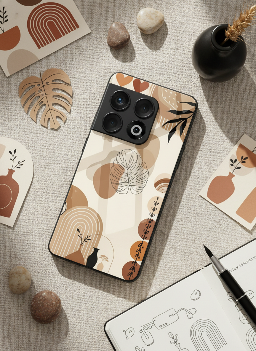 Organic Aura Glass Back Cover For One Plus 13, 12, 11, 10 The Case & Co India