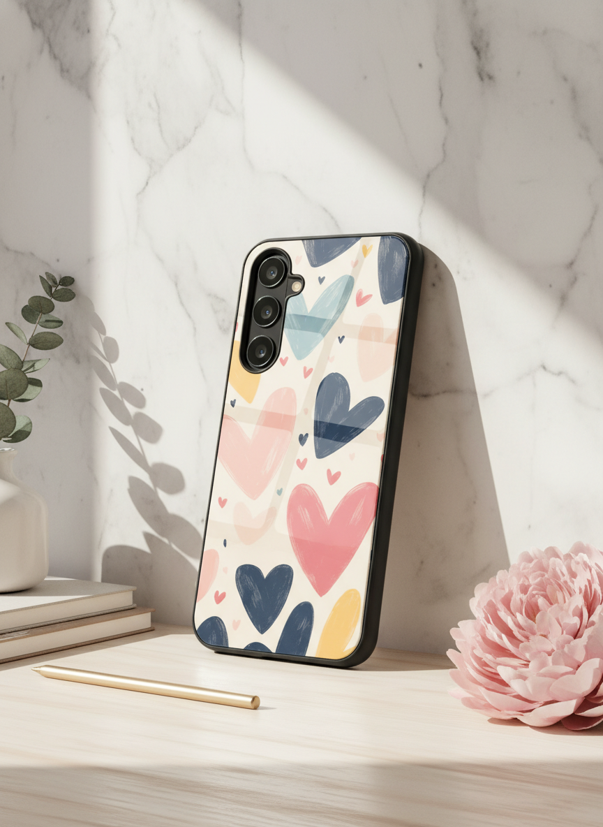 Painted Love Premium Glass Back Cover For Galaxy S Series The Case & Co India