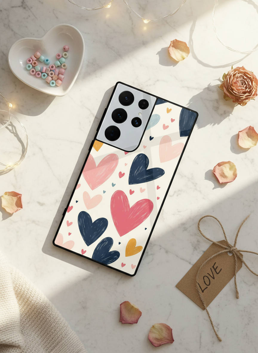 Painted Love Premium Glass Back Cover For Galaxy S Series The Case & Co India