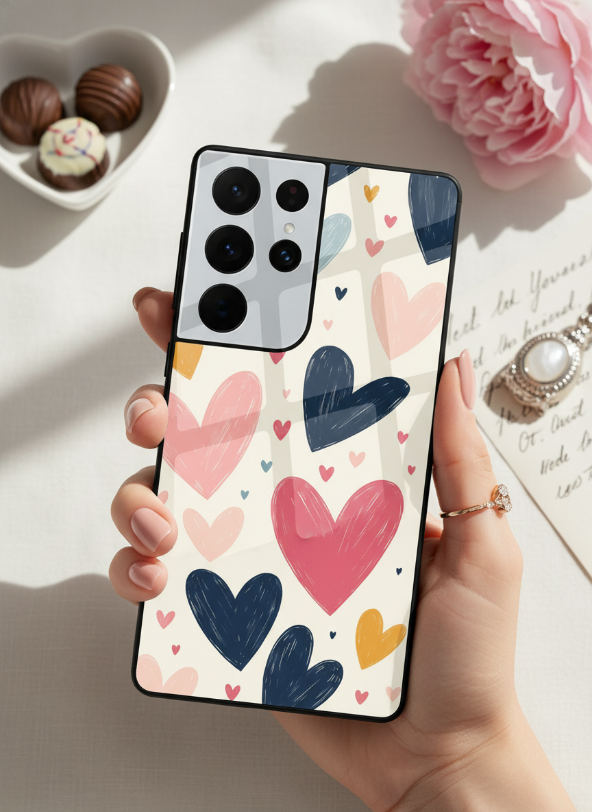Painted Love Premium Glass Back Cover For Galaxy S Series The Case & Co India