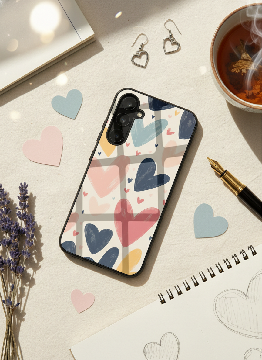Painted Love Premium Glass Back Cover For Galaxy S Series The Case & Co India