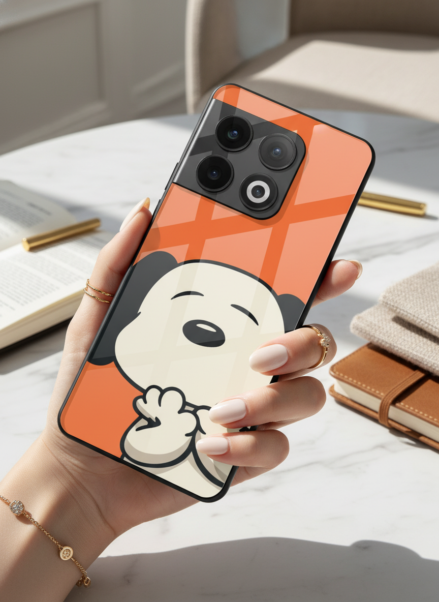 Puppy Love Glass Back Cover For One Plus 13, 12, 11, 10 The Case & Co India