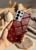 Red Bow Beaut Premium Glass Back Cover For Galaxy S Series The Case & Co India