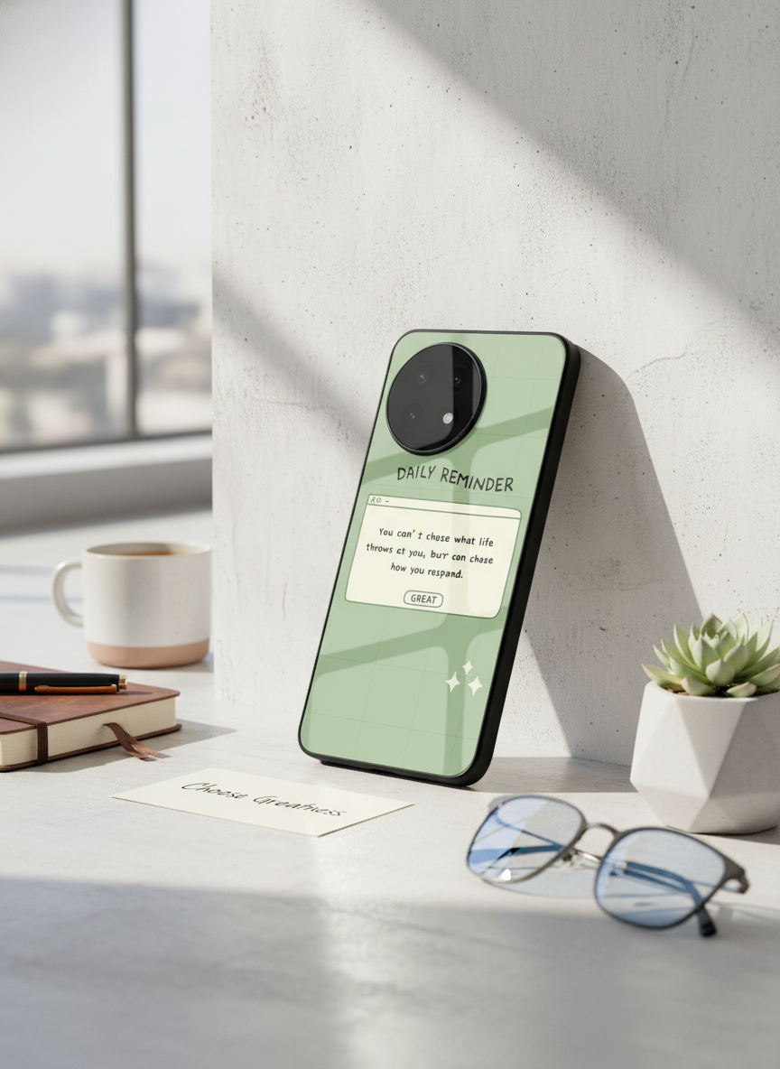 Respond Mode Glass Back Cover For One Plus 13, 12, 11, 10 The Case & Co India