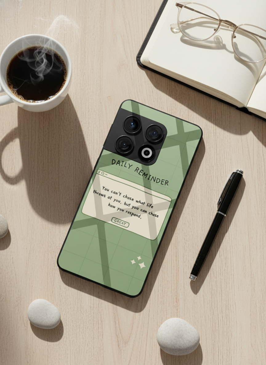 Respond Mode Glass Back Cover For One Plus 13, 12, 11, 10 The Case & Co India