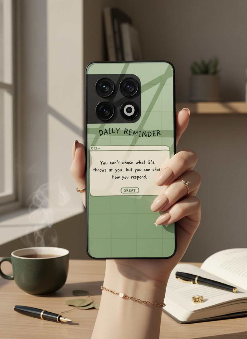 Respond Mode Glass Back Cover For One Plus 13, 12, 11, 10 The Case & Co India