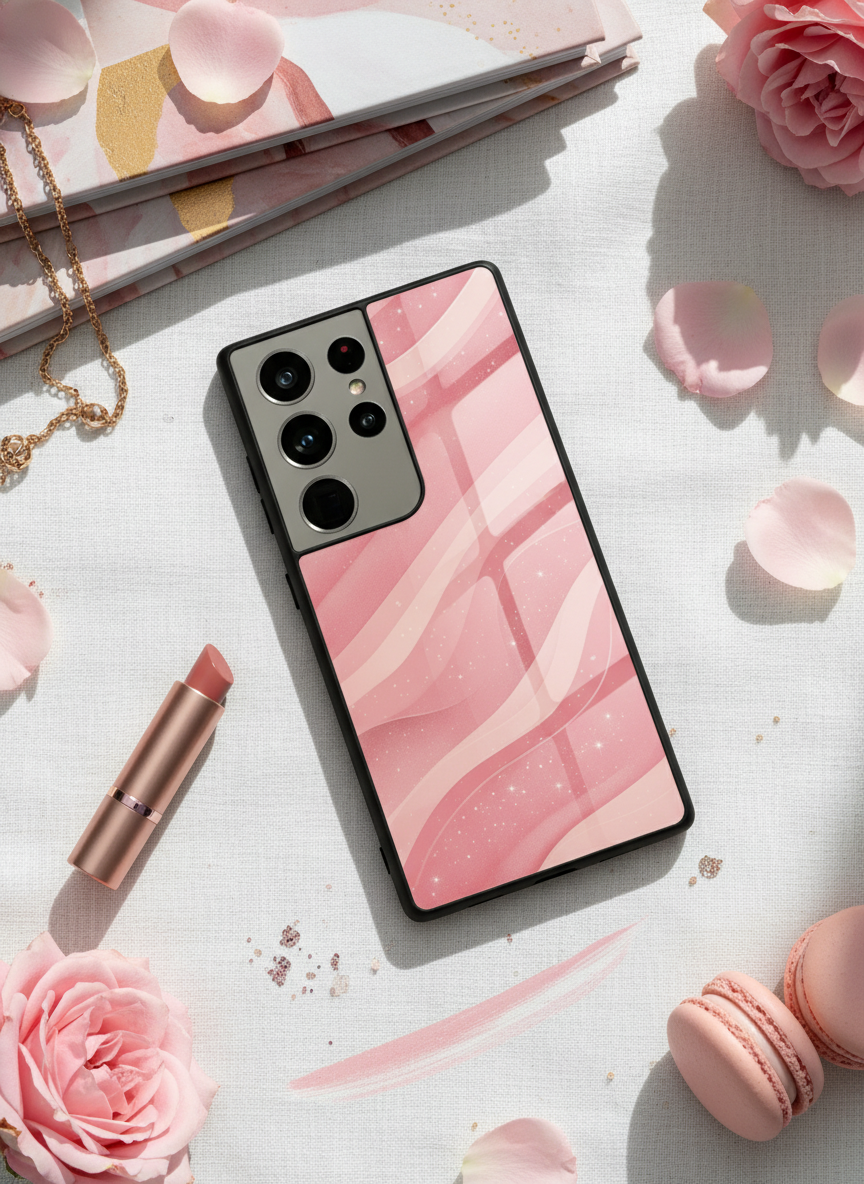 Rose Wave Premium Glass Back Cover For Galaxy S Series The Case & Co India