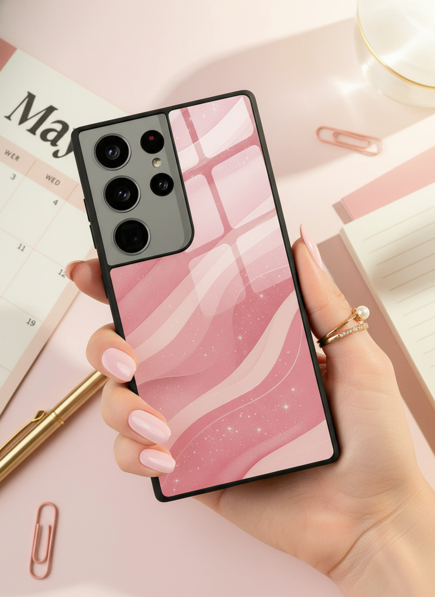 Rose Wave Premium Glass Back Cover For Galaxy S Series The Case & Co India