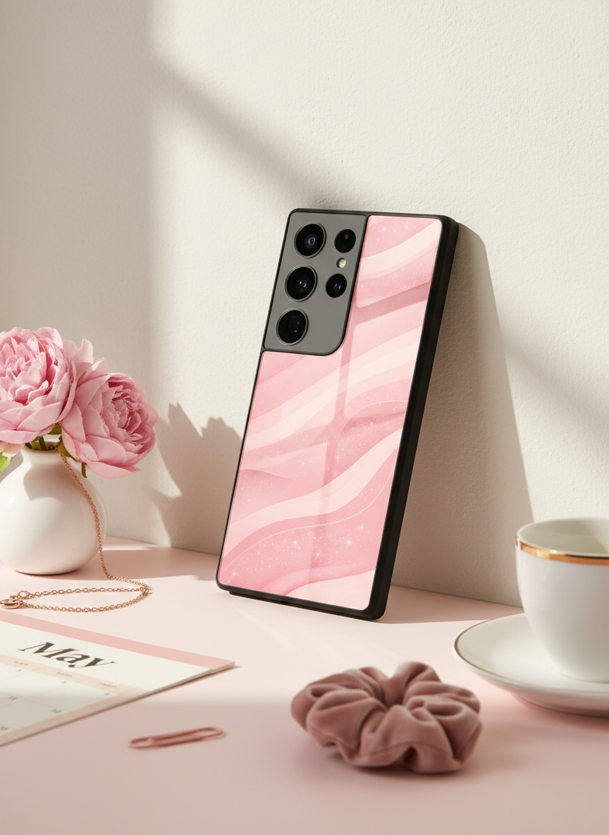 Rose Wave Premium Glass Back Cover For Galaxy S Series The Case & Co India
