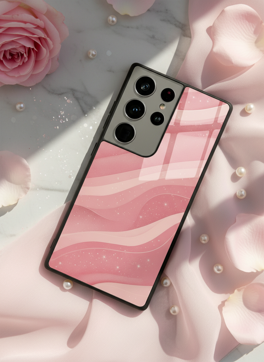 Rose Wave Premium Glass Back Cover For Galaxy S Series The Case & Co India