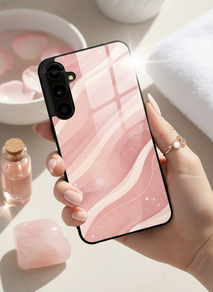 Rose Wave Premium Glass Back Cover For Galaxy S Series The Case & Co India