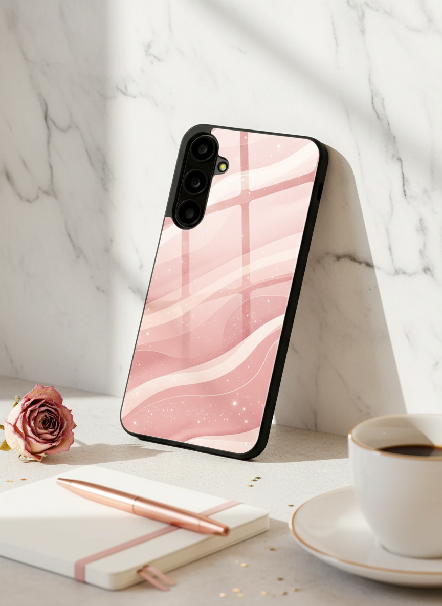 Rose Wave Premium Glass Back Cover For Galaxy S Series The Case & Co India