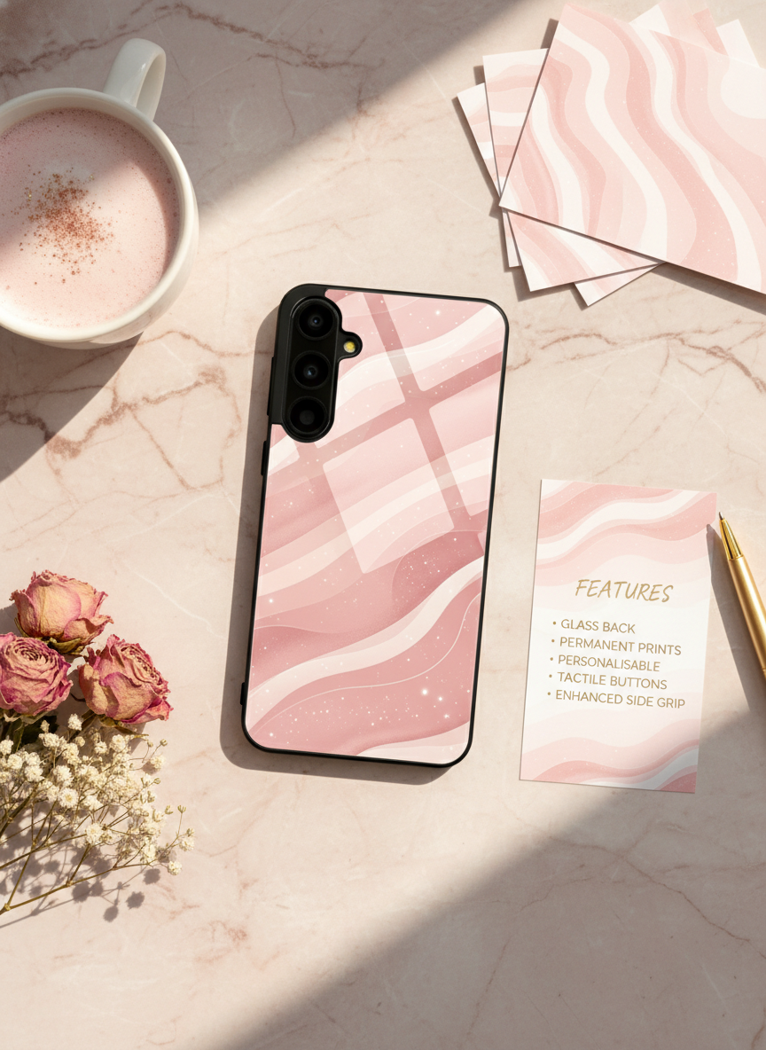 Rose Wave Premium Glass Back Cover For Galaxy S Series The Case & Co India