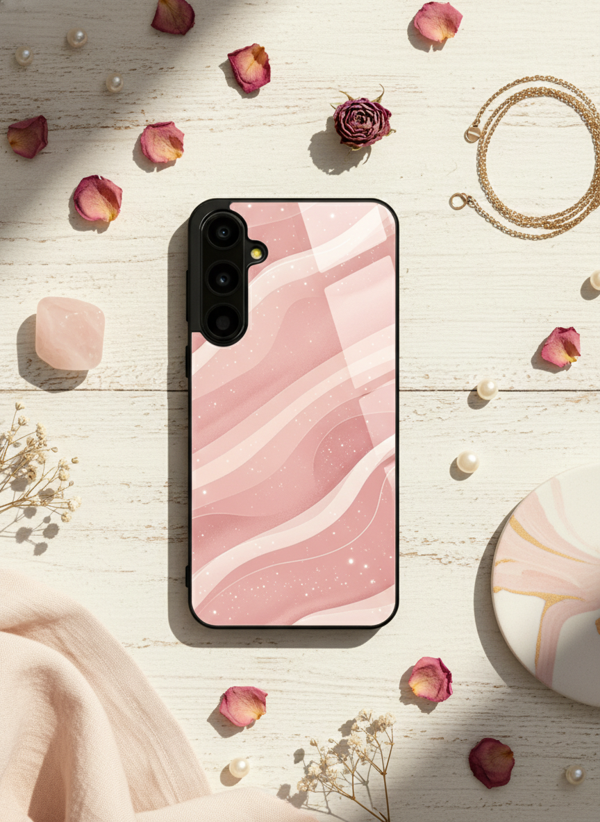 Rose Wave Premium Glass Back Cover For Galaxy S Series The Case & Co India