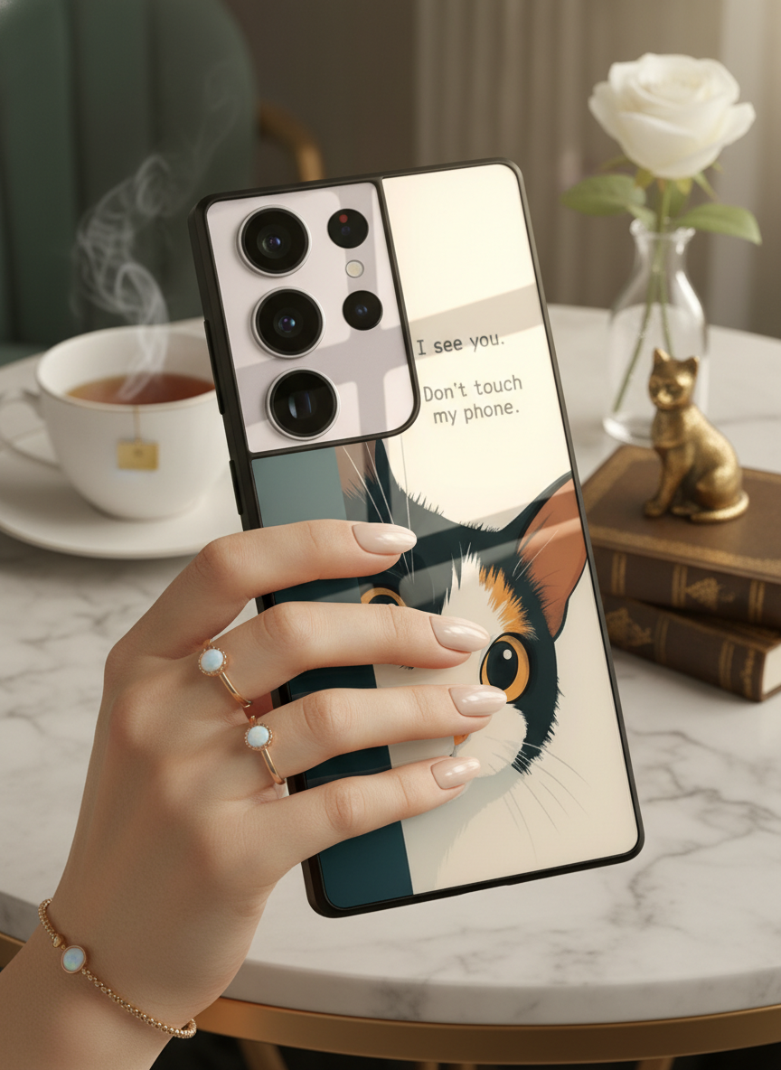 Sassy Cats Premium Glass Back Cover For Galaxy S Series The Case & Co India