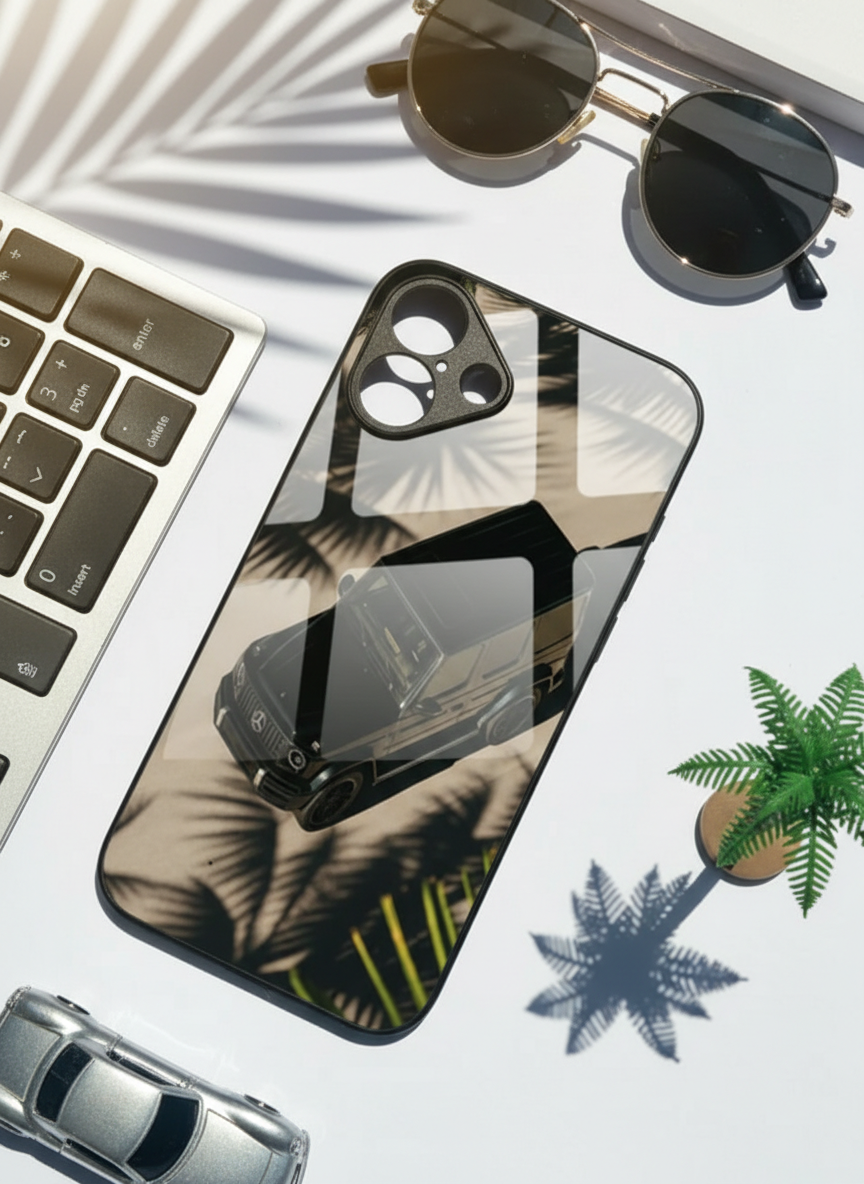 Shadow Drive Premium Glass Back Cover For iPhone 14-17 Models The Case & Co India