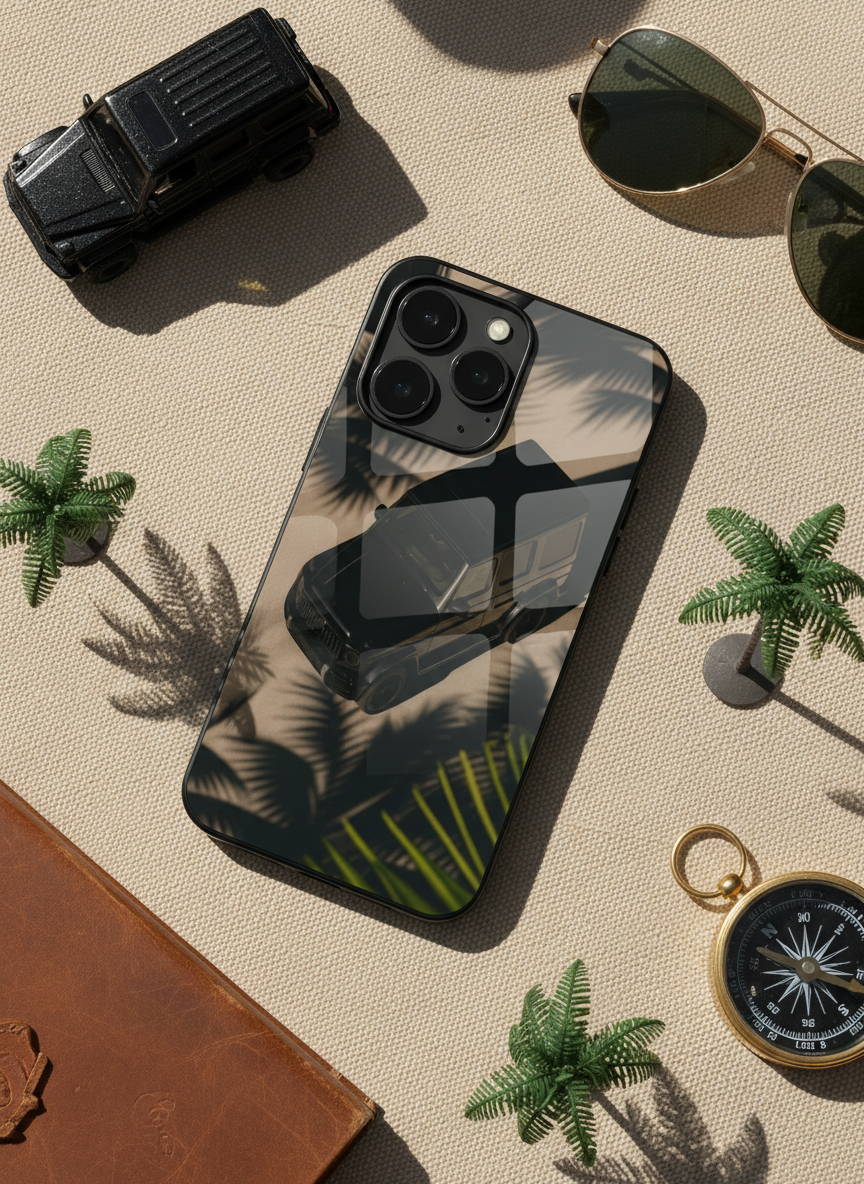 Shadow Drive Premium Glass Back Cover For iPhone 14-17 Models The Case & Co India