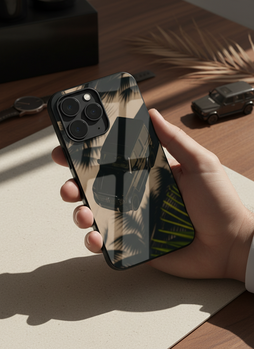 Shadow Drive Premium Glass Back Cover For iPhone 14-17 Models The Case & Co India