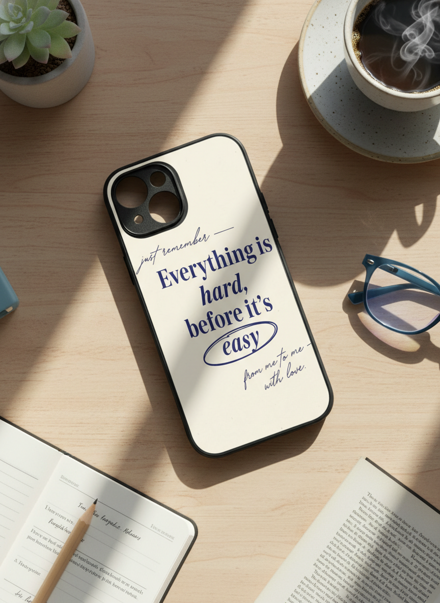 Soft Reminder Premium Glass Back Cover For iPhone 14-17 Models The Case & Co India