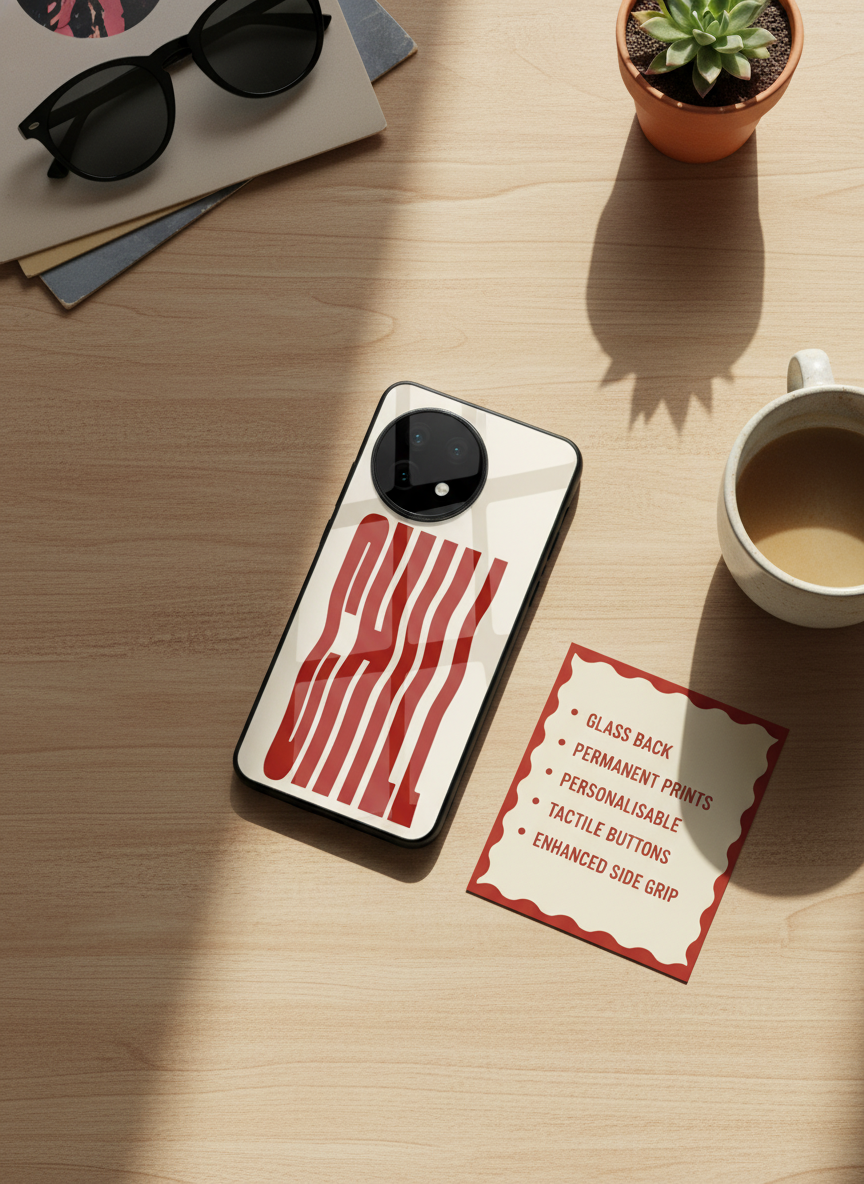 Stay Chill Glass Back Cover For One Plus 13, 12, 11, 10 The Case & Co India