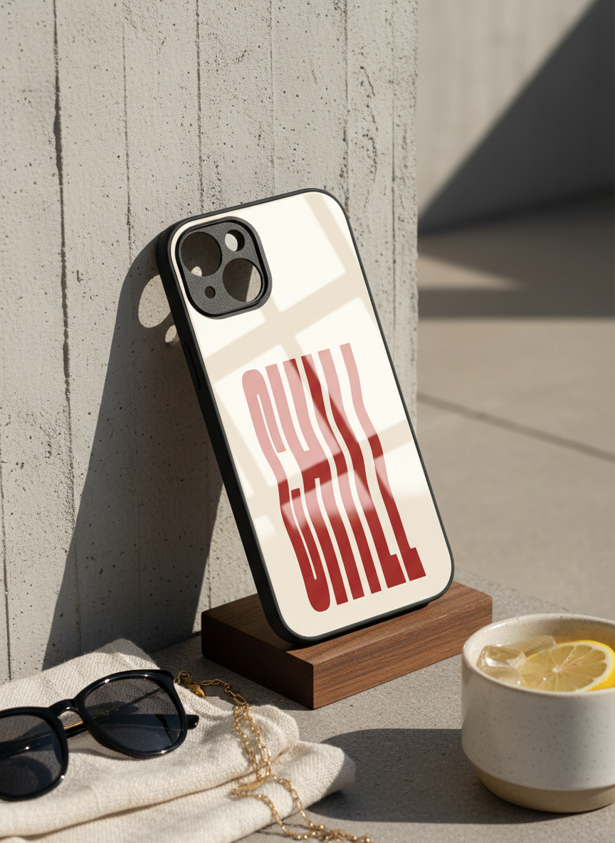 Stay Chill Premium Glass Back Cover For iPhone 14-17 Models The Case & Co India