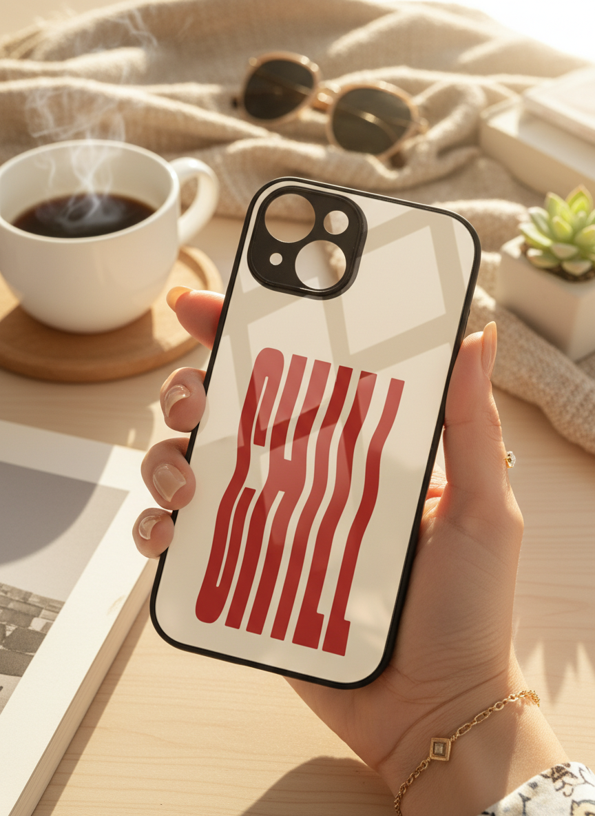 Stay Chill Premium Glass Back Cover For iPhone 14-17 Models The Case & Co India
