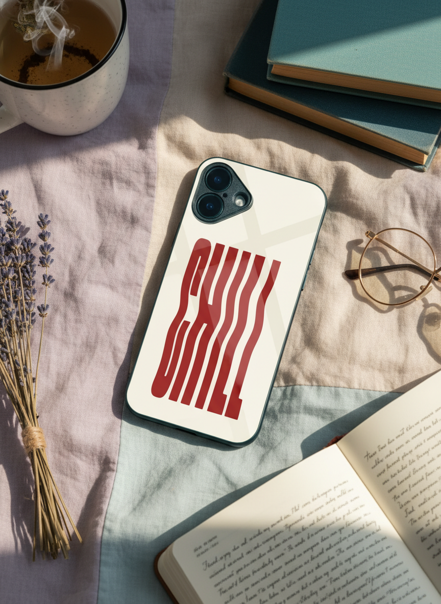 Stay Chill Premium Glass Back Cover For iPhone 14-17 Models The Case & Co India