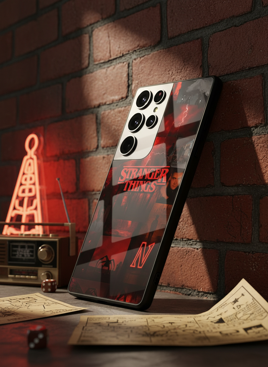 STRANGER THINGS- Red Realm Edit Premium Glass Back Cover For Galaxy S Series The Case & Co India