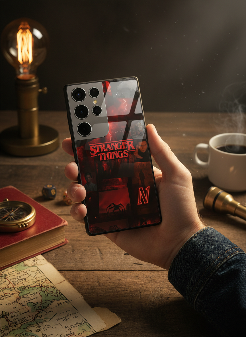 STRANGER THINGS- Red Realm Edit Premium Glass Back Cover For Galaxy S Series The Case & Co India