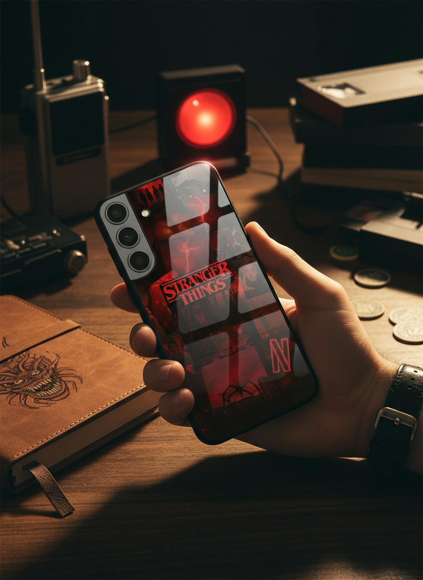 STRANGER THINGS- Red Realm Edit Premium Glass Back Cover For Galaxy S Series The Case & Co India