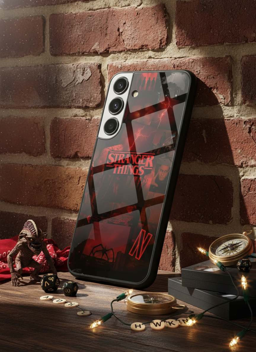 STRANGER THINGS- Red Realm Edit Premium Glass Back Cover For Galaxy S Series The Case & Co India