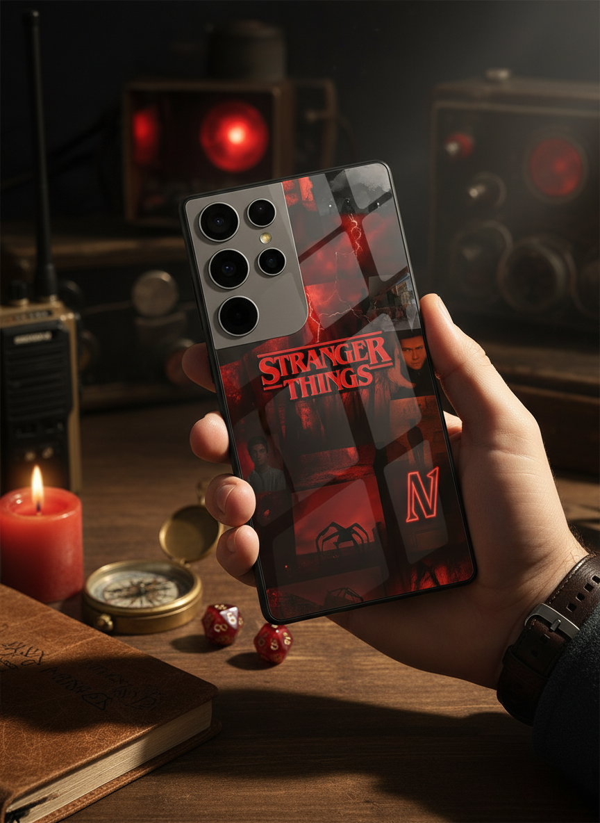 STRANGER THINGS- Red Realm Edit Premium Glass Back Cover For Galaxy S Series The Case & Co India