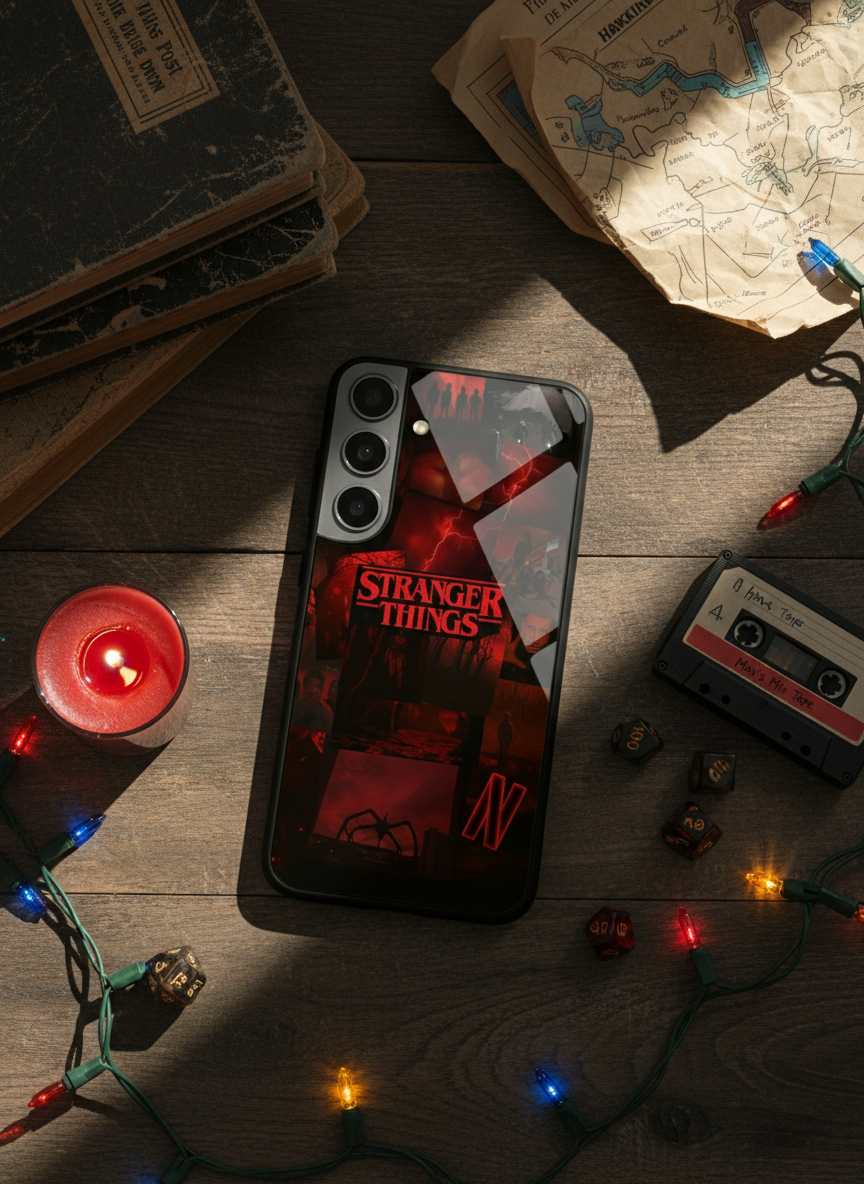 STRANGER THINGS- Red Realm Edit Premium Glass Back Cover For Galaxy S Series The Case & Co India