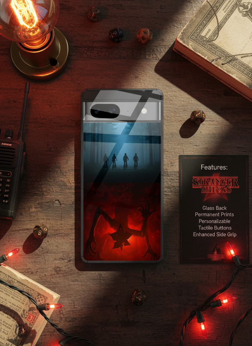 STRANGER THINGS- ShadowSplit Premium Glass Back Cover For Google Pixel 7,8,9,10 Series The Case & Co India