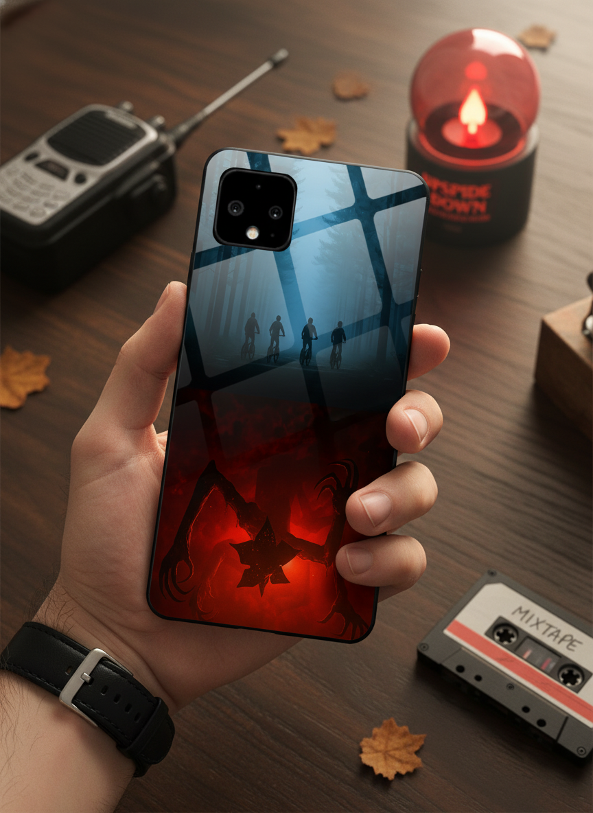STRANGER THINGS- ShadowSplit Premium Glass Back Cover For Google Pixel 7,8,9,10 Series The Case & Co India