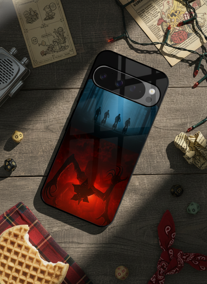 STRANGER THINGS- ShadowSplit Premium Glass Back Cover For Google Pixel 7,8,9,10 Series The Case & Co India