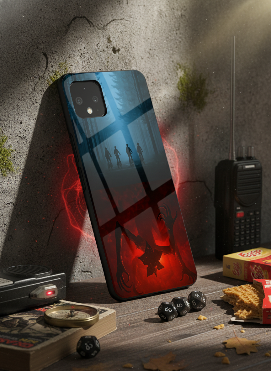 STRANGER THINGS- ShadowSplit Premium Glass Back Cover For Google Pixel 7,8,9,10 Series The Case & Co India